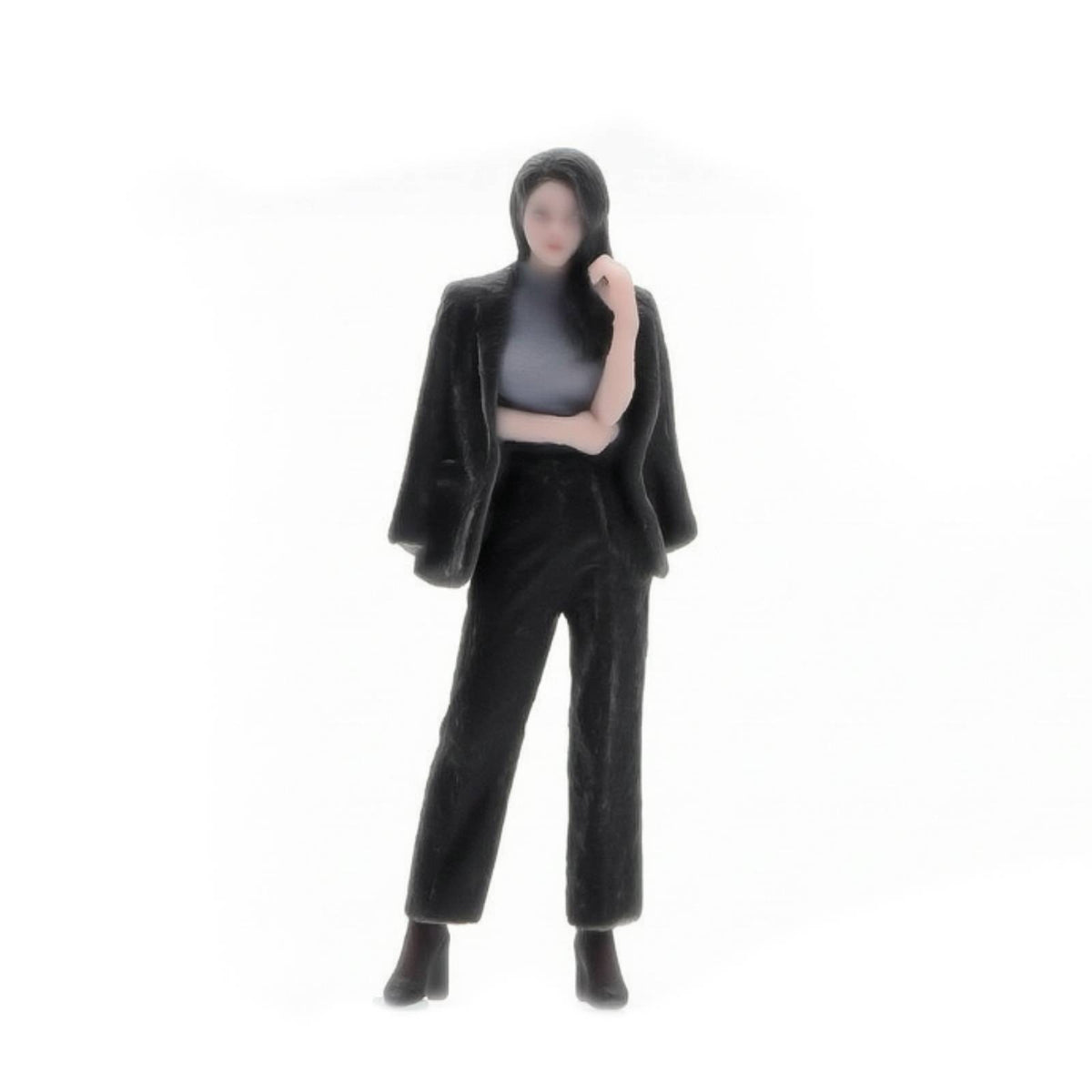 Female Figurine 1/64 Scale Miniature with Jacket Diorama Figure 3D Printed Figure Clothes Realistic for Hobbyists, Street Scenes