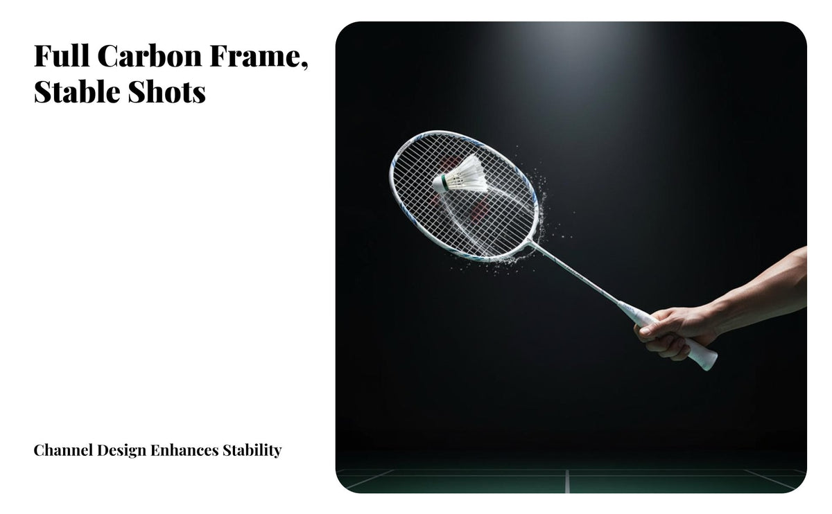 5U Badminton Racket Featherweight Carbon Fiber Badminton Racket Sports Equipment High Tension Aerodynamic Frame for Beginners