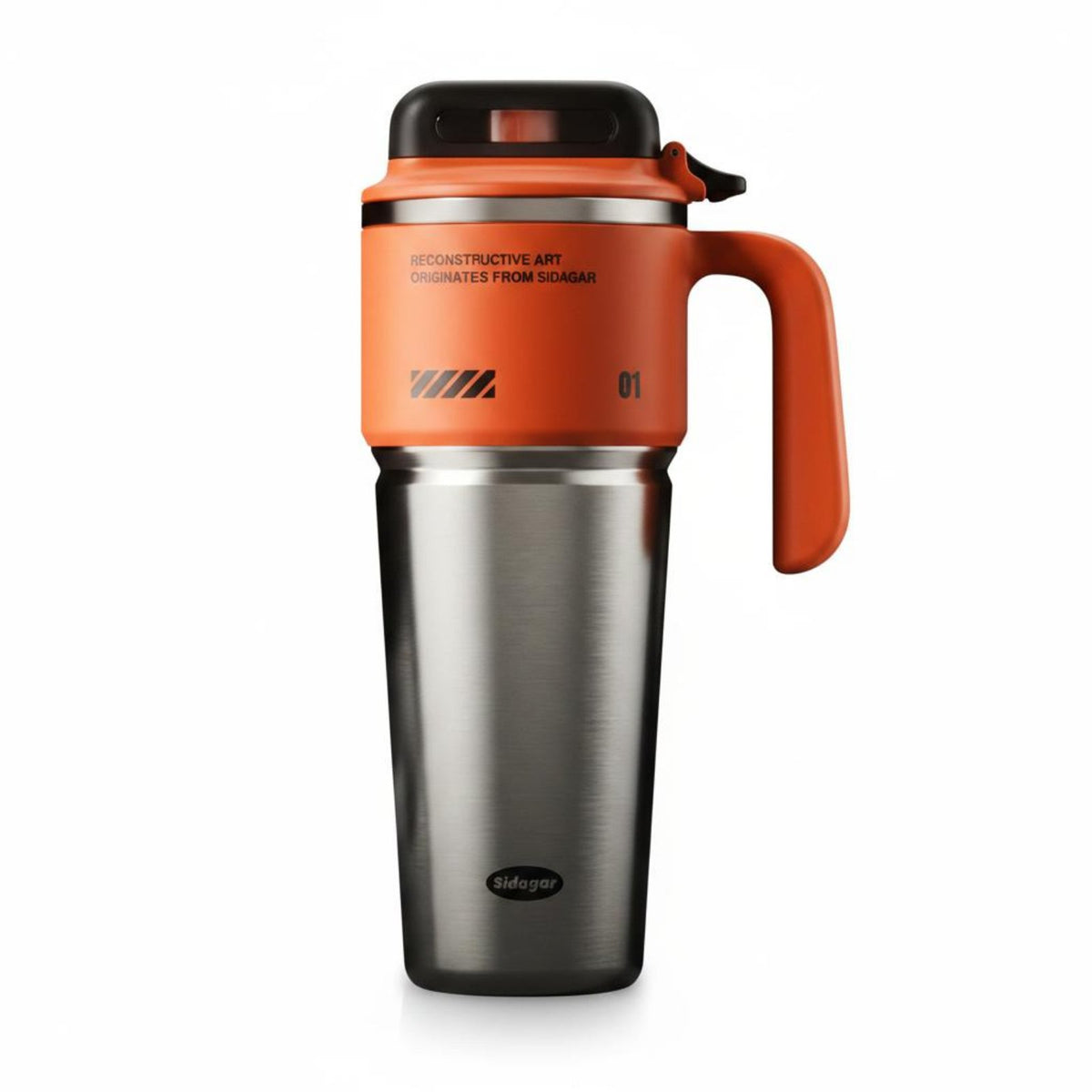 Insulated Tumbler with Double Walled Ceramic Lined Tumbler Leak Resistant Lid Car Cup with Handle for Men