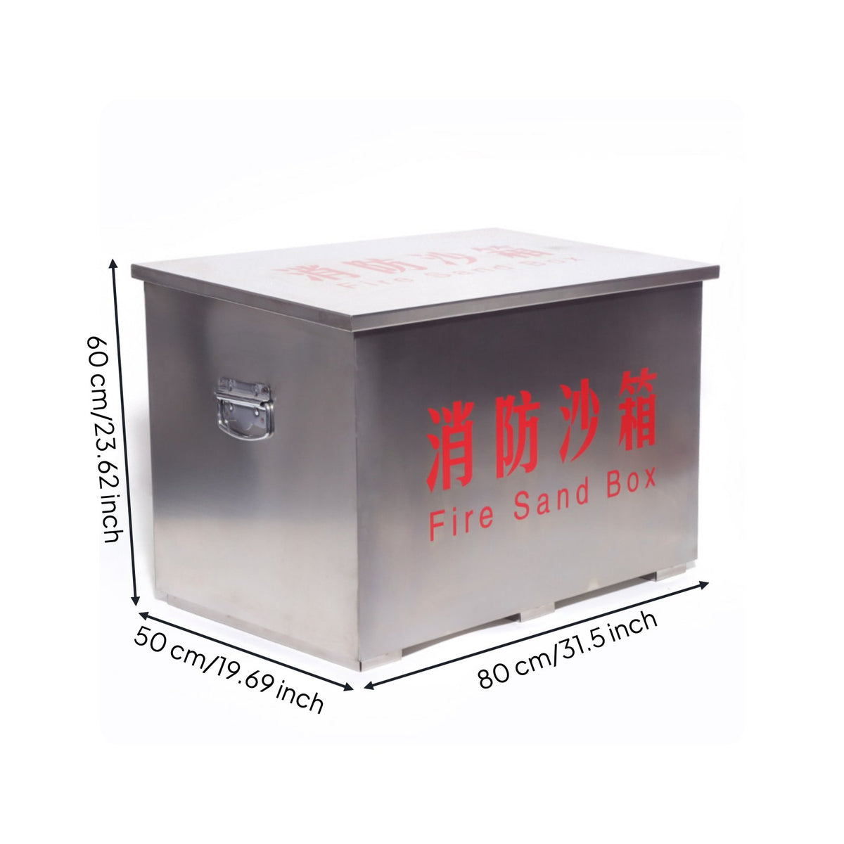 Sturdy Fire Sand Box Easy to Operate Stainless Steel Fire Bin Thickened Material Flood Control Sand Box Welded for Gas Station Operators, Safety Personnel, Property Managers, Outdoors, Factories, Warehouses, Entertainment Venues