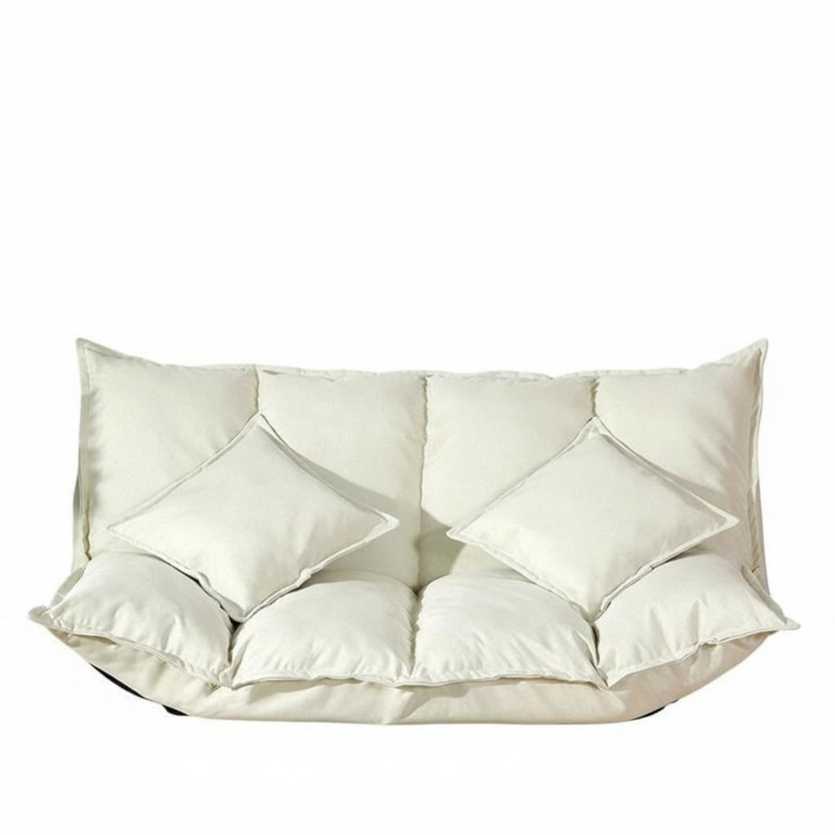 Converts to Bed Foldable 2-Seater Floor Sofa Space-Saving Fold-expandable Mattress Couch Multi-Functional Design Indoor Seating Adjustable Backrest for Young Adults, Apartment Dwellers, Students, Bedroom, Balcony, Dorm Room