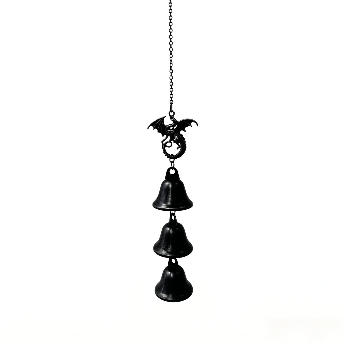 Three Bells Dragon Wind Chime Hanging Metal Wind Chime Indoor Outdoor Carved Dragon Bell Decorative for Porch, Yard, Doorway, Room