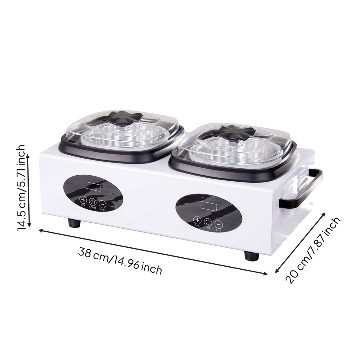 Depilatory Heater with Dual Pots Countertop Appliance for Estheticians, Salons, Home Waxing