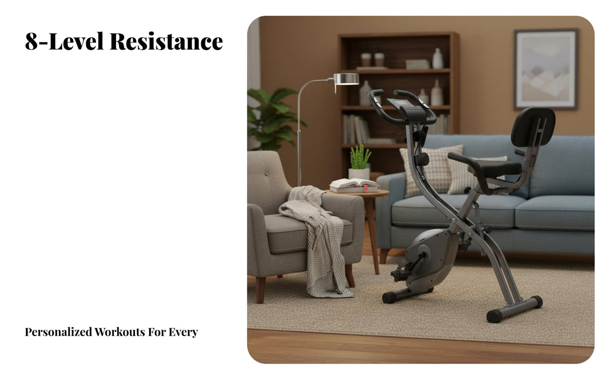 Foldable Exercise Bike Compact X-Shape Design-Frame Exercise Bike Adjustable Padded Seat Home Gym Equipment for Beginners, Seniors, Apartment