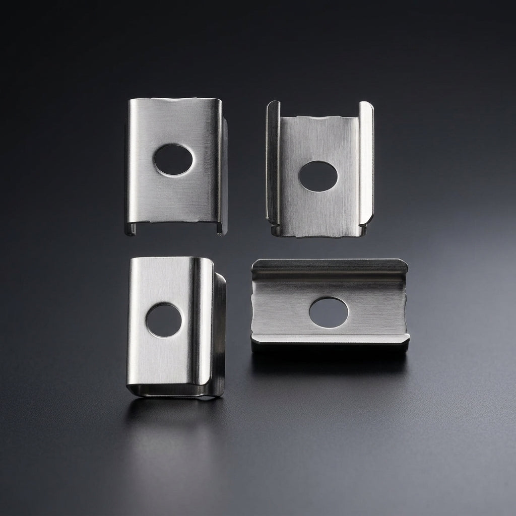 LED Strip Stainless Steel Fixing Clips for Under Cabinet Lighting, Kitchen Strip Lighting Mounts, Secure Self Tapping Screws, Cabinet Lighting