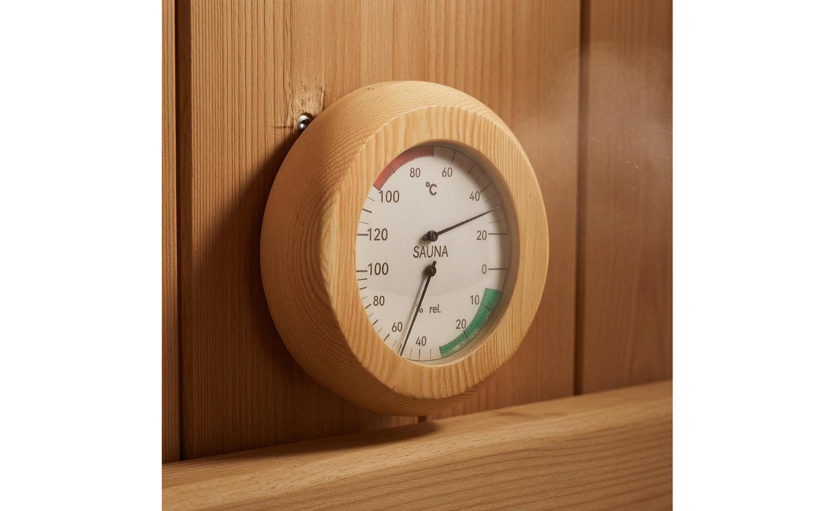 Sauna Thermometer Hygrometer Non Electric Wooden Sauna Meter Temperature Humidity Meter Heat Resistant Wood Frame Gauge