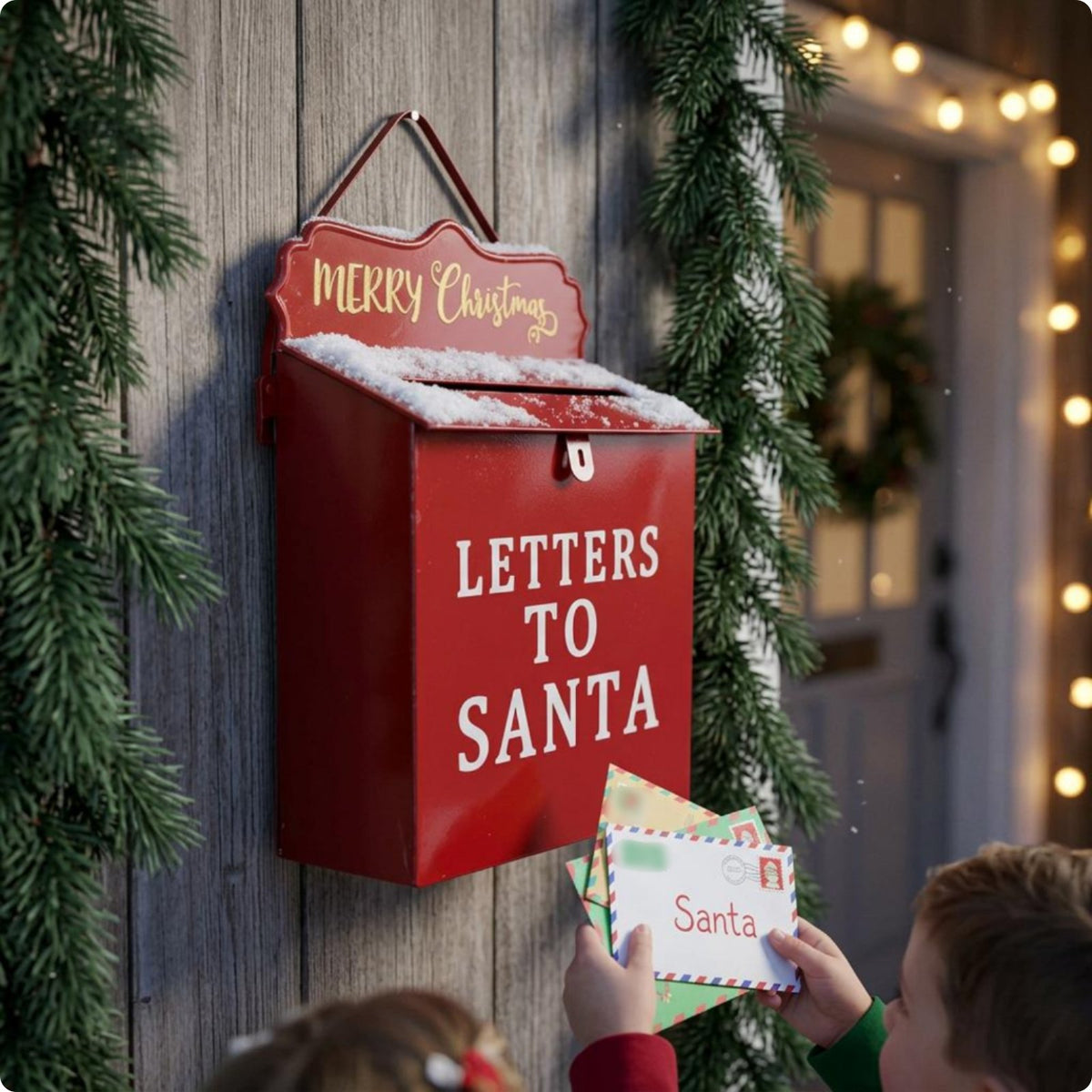 Christmas Wall Mailbox Indoor or Outdoor Christmas Mailbox North Pole Post Holiday Decor