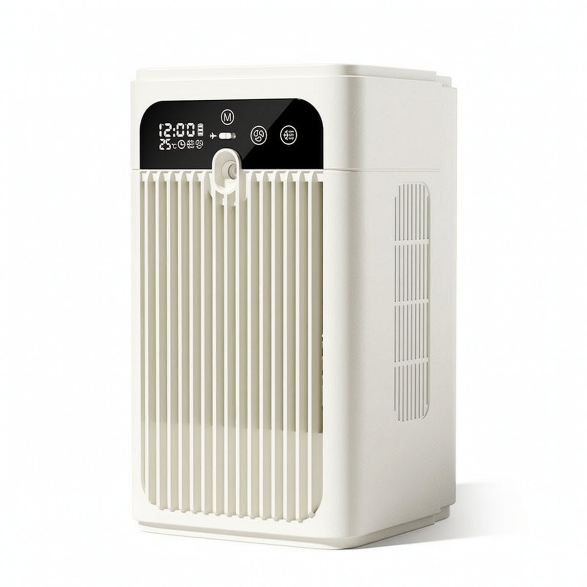 Compact Mini Evaporative Air Cooler Humidifying Desktop Cooler with Water Tank Rechargeable Mist Fan with Digital Display Quiet for Office Workers, Study Desk