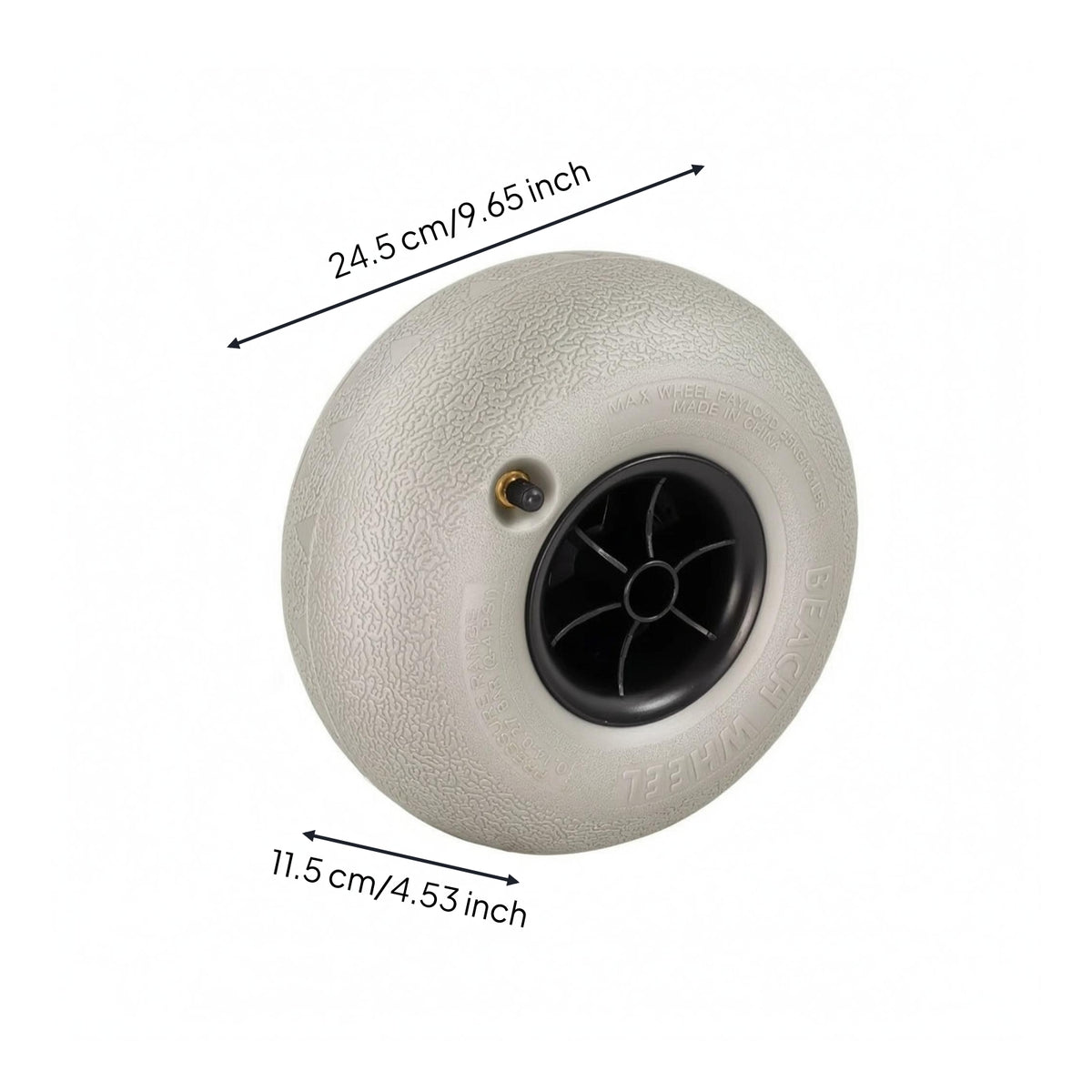 Beach Inflatable Wheel Light Gray Beach Cart Wheel Ebony Core