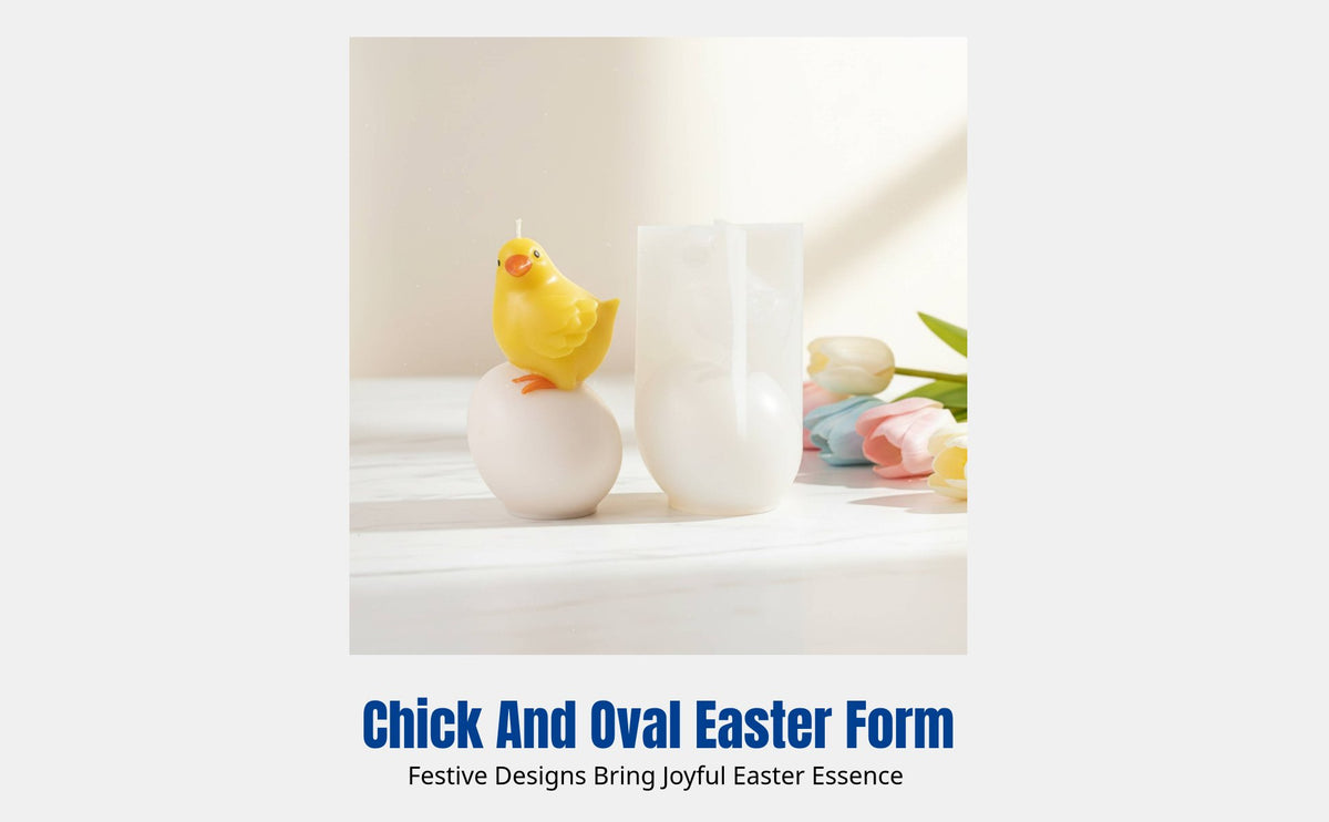 Easter Standing Oval Chick DIY Candle Mold, Resin, Plaster, Aroma Craft Tool