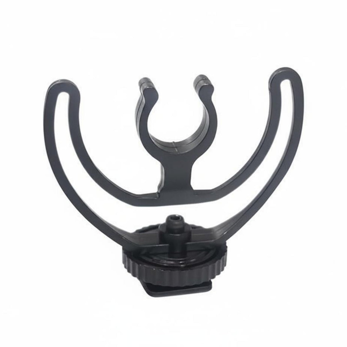 Camera Hot Shoe Mic Mount Lightweight Mic Clip PP Material Audio Device Damping Holder for Videographers, Interview Audio Production