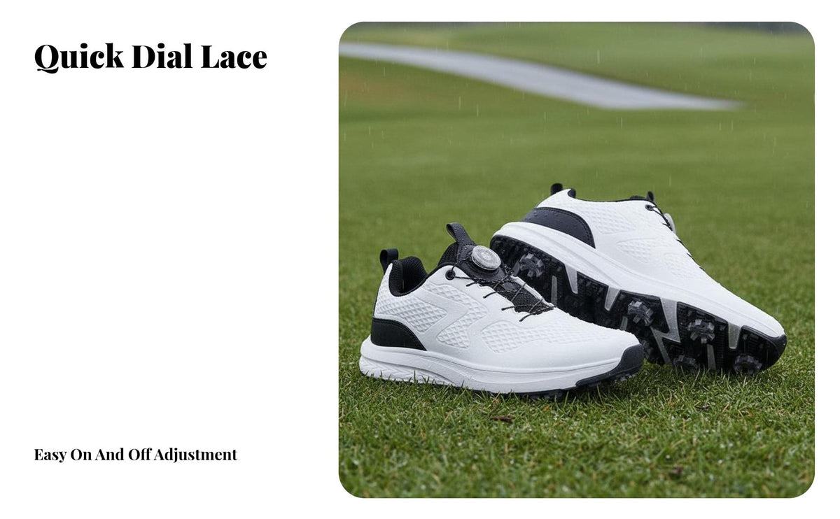 Waterproof Golf Shoes Microfiber Leather Upper Cleatless Golf Shoes Anti-Slip Sole Athletic Footwear for Athletes, Driving Range, Outdoor, Casual Wear