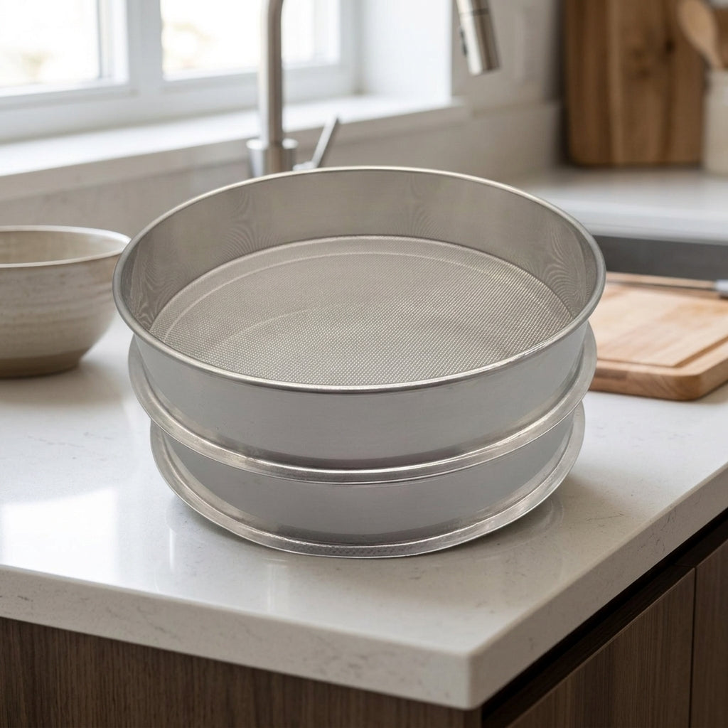 304 Stainless Steel Sample Dividing Sieve, Test Sieve for Grains & Powders, Lab Mesh Sieve for Particle Size Analysis