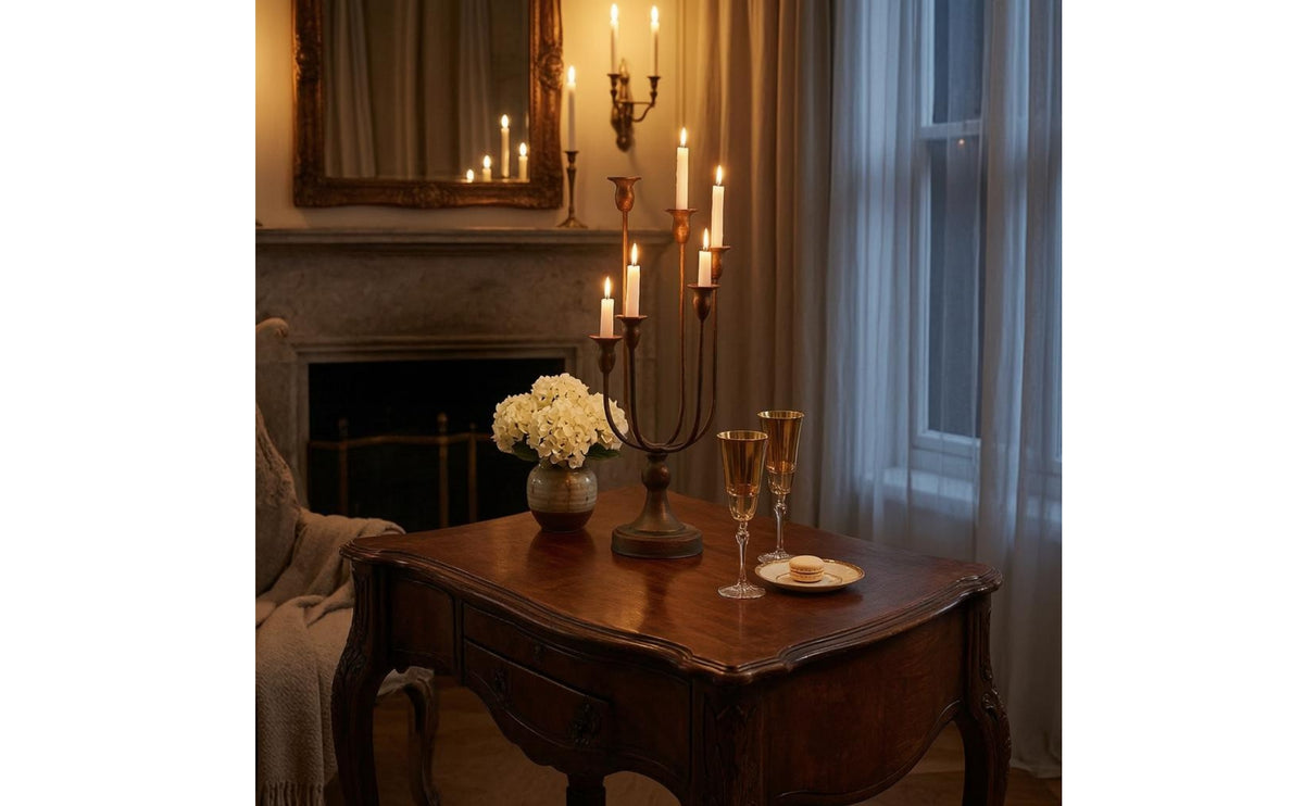 6 Arm Candelabra Decorative Centerpiece Tabletop Candelabra Elegant Atmosphere Vintage Candle Holder