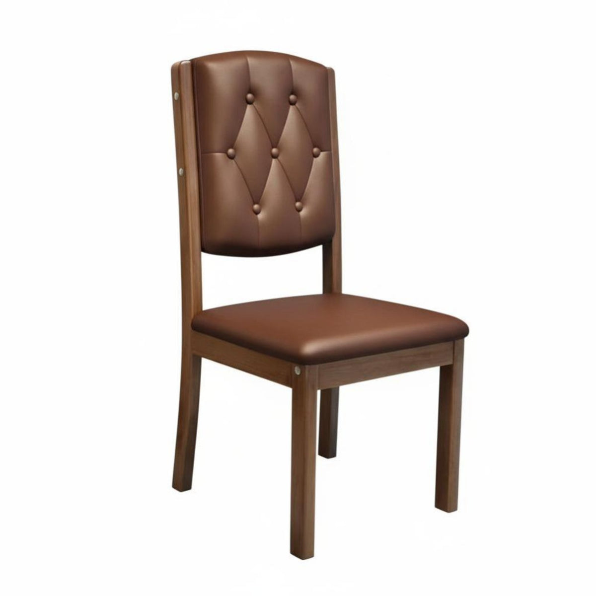 2 Pieces Solid Wood Legs Upholstered Tufted-Back Chair Comfortable Cushioning Dining Room Furniture Ergonomic Backrest Indoor Seating Wear-Resistant for Homeowners, Restaurant Owners, Interior Decorators, Kitchen, Bedroom, Home Office, Reading Nook