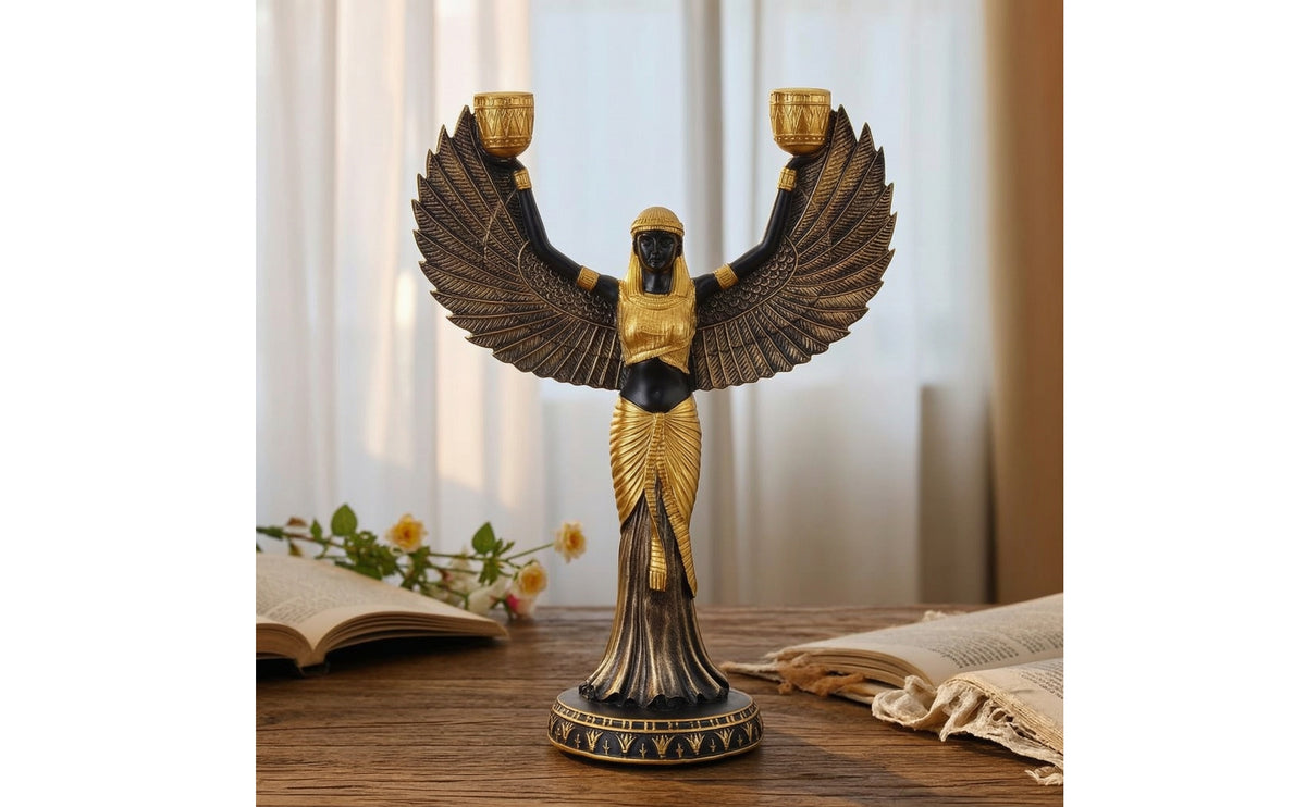 Ancient Figurine Tabletop Pharaonic Sculpture Statue Carved Ancient Statue for History Buffs, Display Cabinet