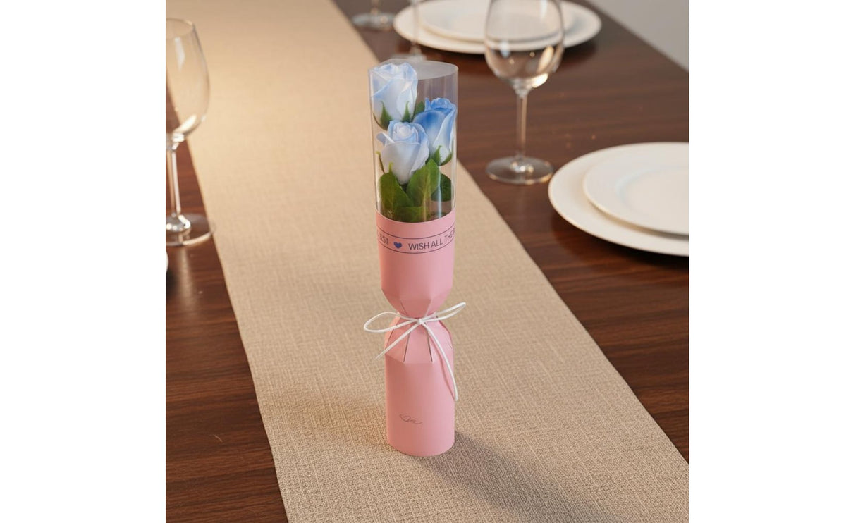 3-Stem Soap Flower Bouquet Maintenance Soap Floral Bouquet Long Scented Flower Gift for Girlfriend, Women, Home Decor