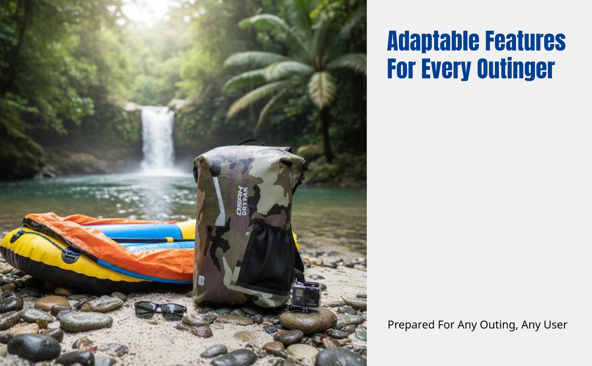Waterproof Outdoor Backpack, Lightweight Hiking Double Shoulder Bag, Unisex for Trekking, Rafting, Surfing, Diving