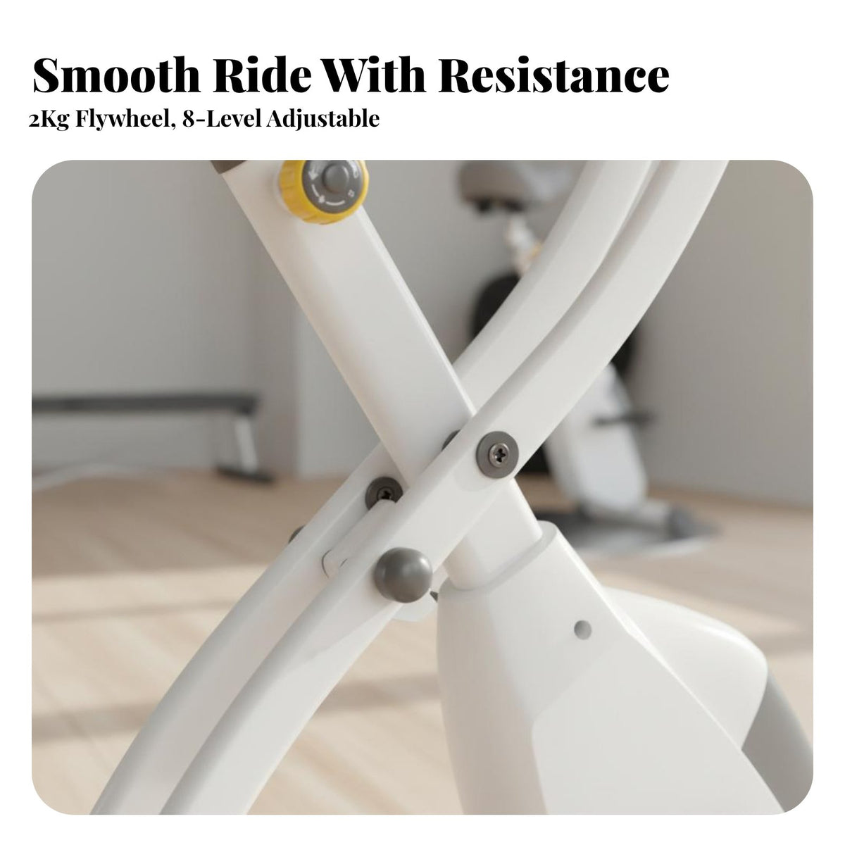 Installation-No-Assembly Foldable Exercise Bike Quiet Operation Folding Stationary Bike 8-Level Adjustable Resistance Foldable Indoor Cycle Wide Padded Saddle for Beginners, Women, Apartment Living, Office