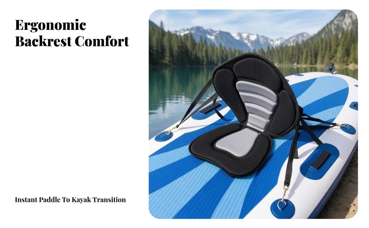 Detachable Kayak Seat with Backrest Easy to Install Padded EVA Foam Boat Cushion Non-Slip Design Padded Kayak Seat for Canoeists, Kayaking, Canoeing