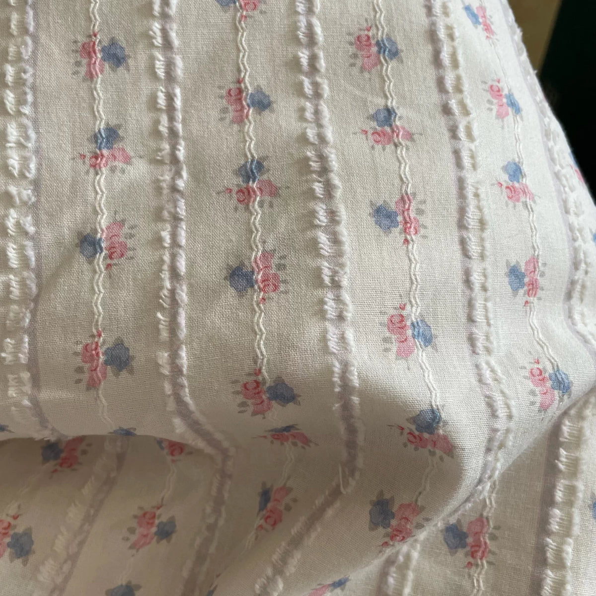 Korean Style Floral Jacquard Cotton Fabric for DIY Apparel