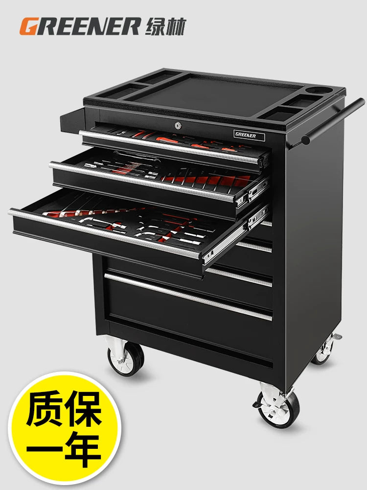 Green Forest Multi-functional Drawer Tool Cart for Auto Repair Shop, Mobile Iron Sheet Maintenance Box
