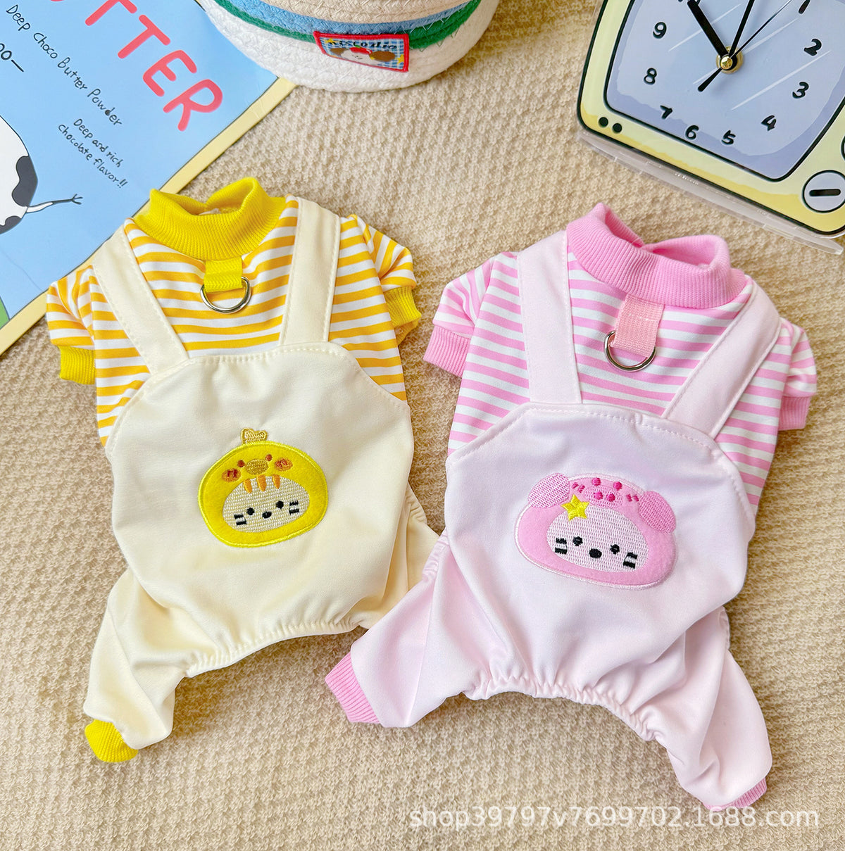 Pet Dog Four-Legged Jumpsuit Autumn Winter Warm Clothes for Small Dogs Cats