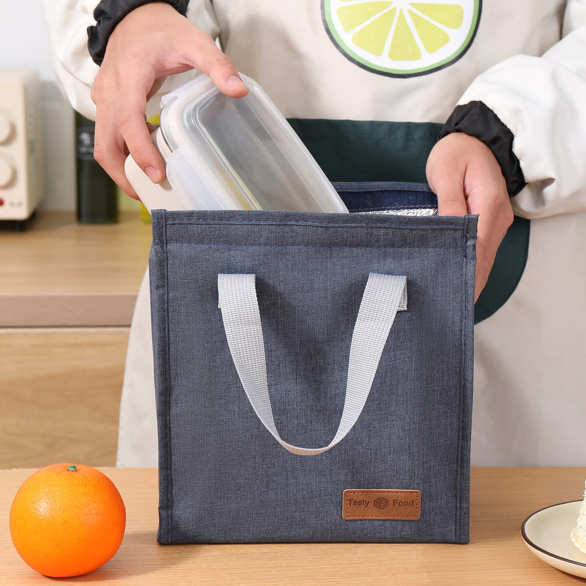 Portable Insulated Lunch Bag with Aluminum Film Lining, Large Capacity Waterproof Bento Tote