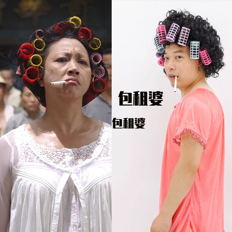 Landlady Wig and Costume Set for Cosplay and Stage Performances