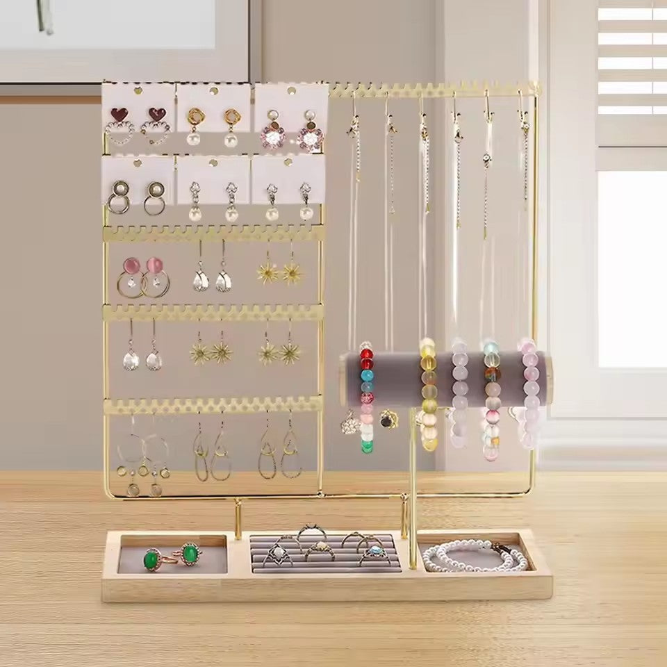Iron Art Jewelry Display Stand for Earrings, Necklaces, Bracelets, and Rings