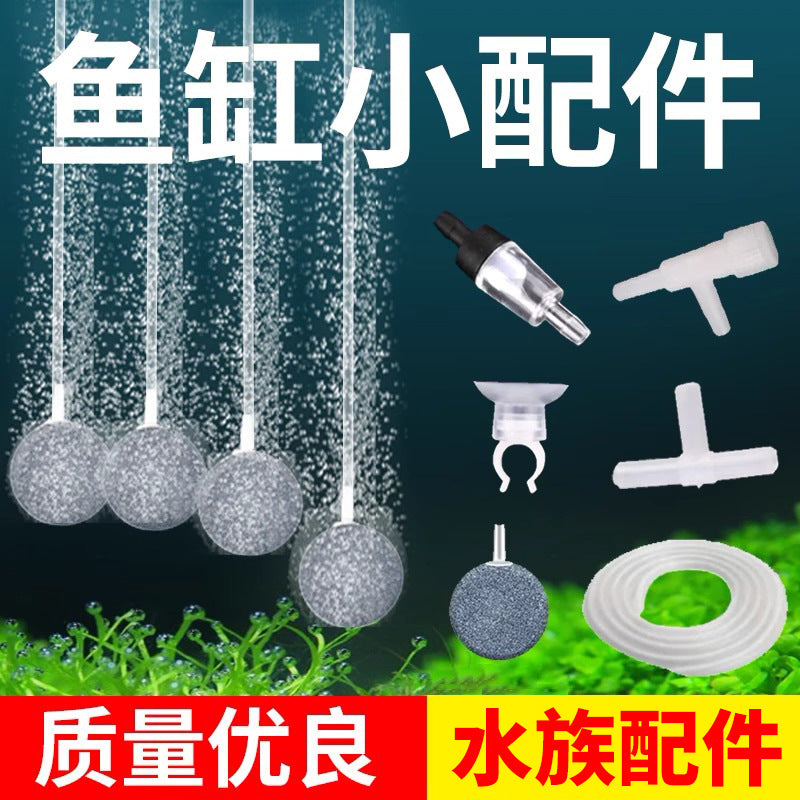 Aquarium Air Pump Accessories Kit with Air Stone, Tubing, Valves, and Suction Cups