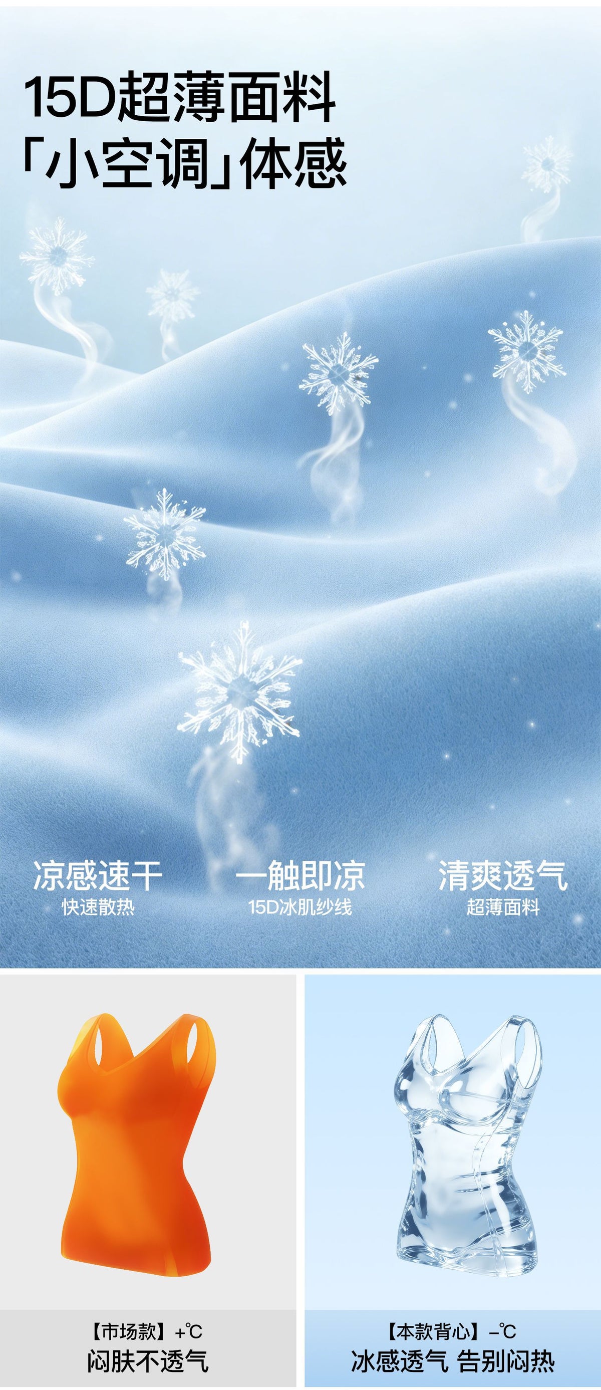 【原创】夏季超薄冰肌凉感塑形背心V领免穿文胸承托提拉收副乳女