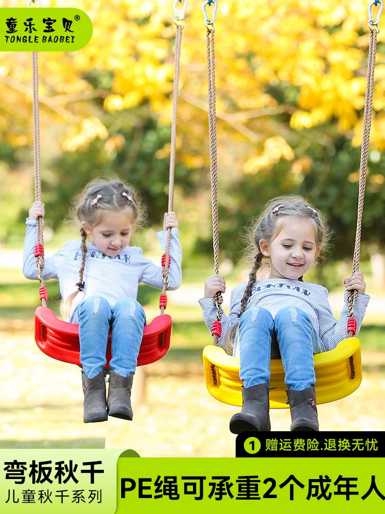 Kids Indoor Outdoor Swing Seat with Hanging Ropes and Hooks