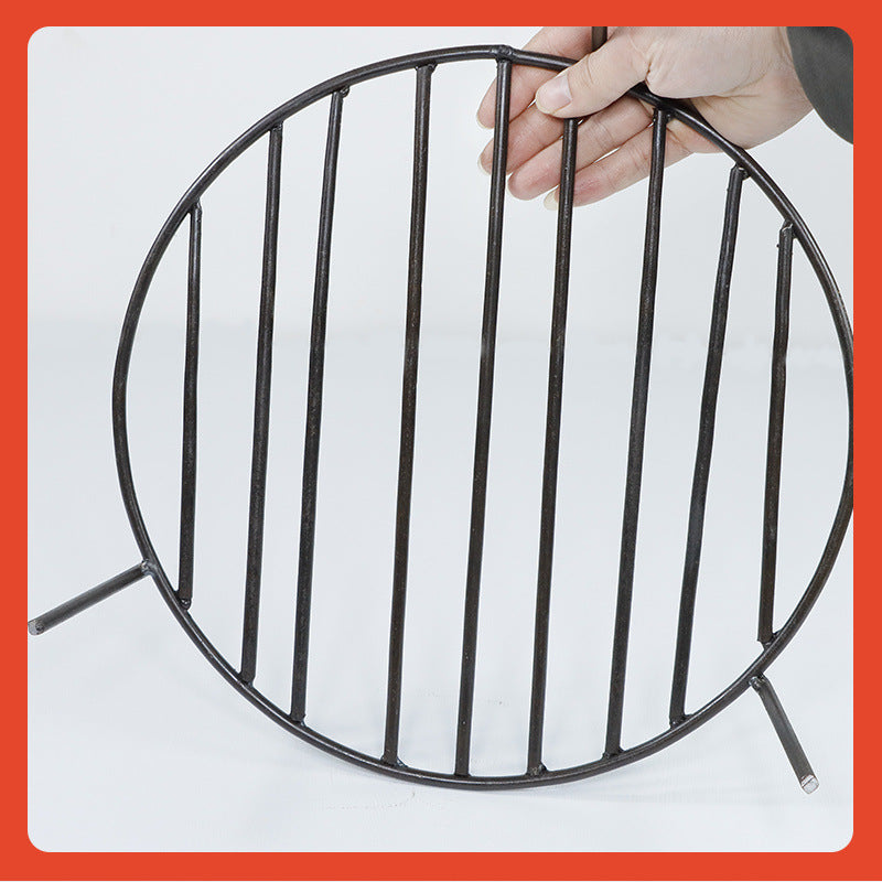 Portable Round Charcoal BBQ Grill for Outdoor Camping and Home Use - Stainless Steel Reinforcement