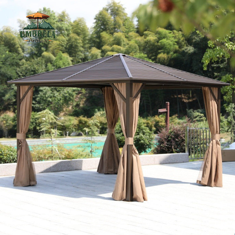 Aluminum Alloy Pergola with Adjustable Louvered Roof for Outdoor Garden Patio