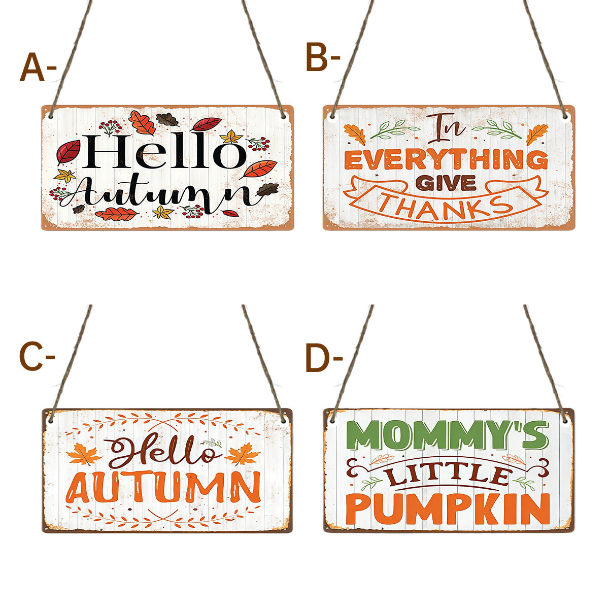 Autumn Theme Wooden Hanging Decor for Home Seasonal Decoration