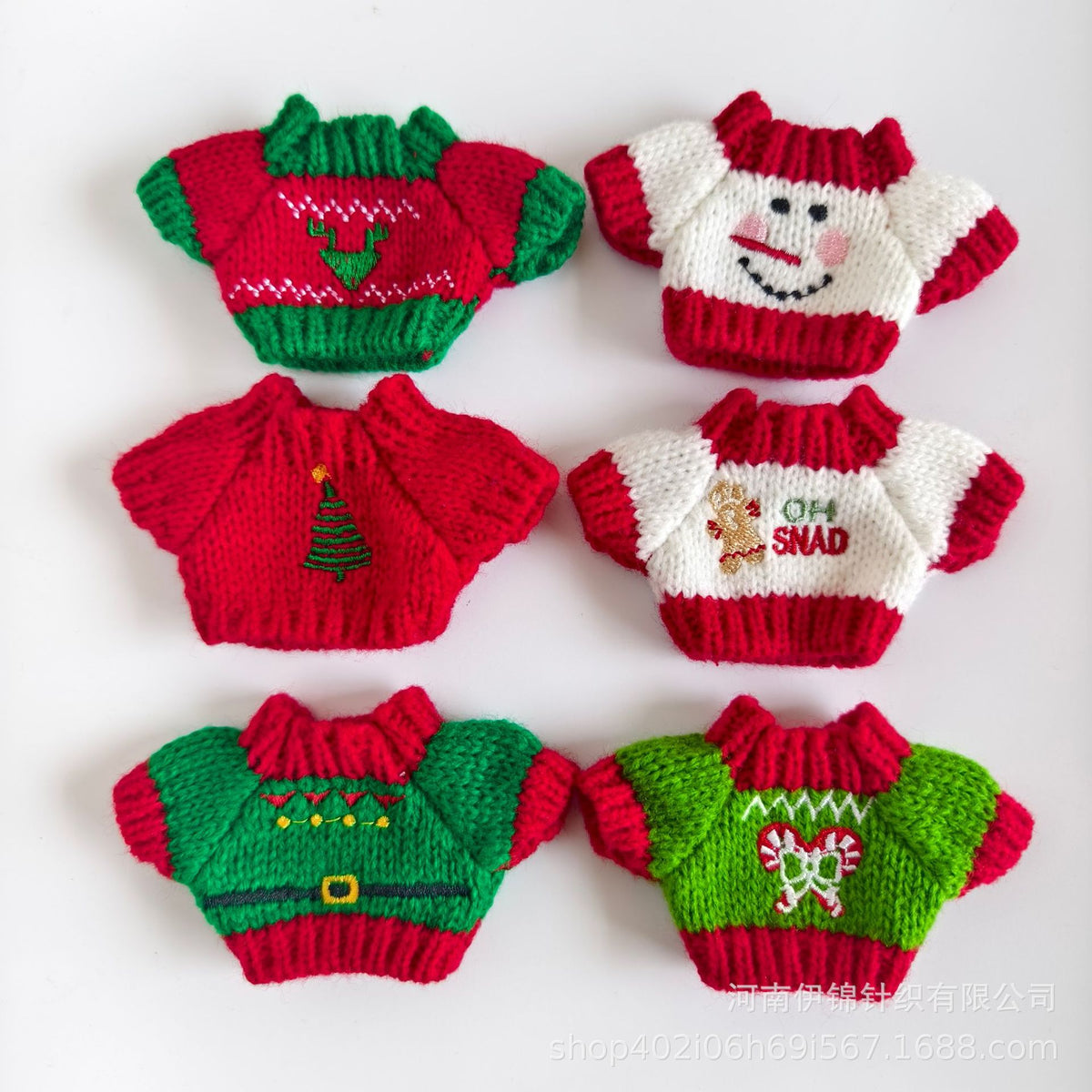 1/12 BJD Doll Christmas Embroidered Sweater Hat Set Plush Doll Pendant Accessory