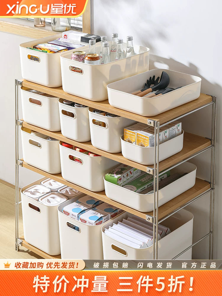 Starry Home Kitchen & Bathroom Countertop Storage Bins for Cosmetics, Snacks, and Sundries