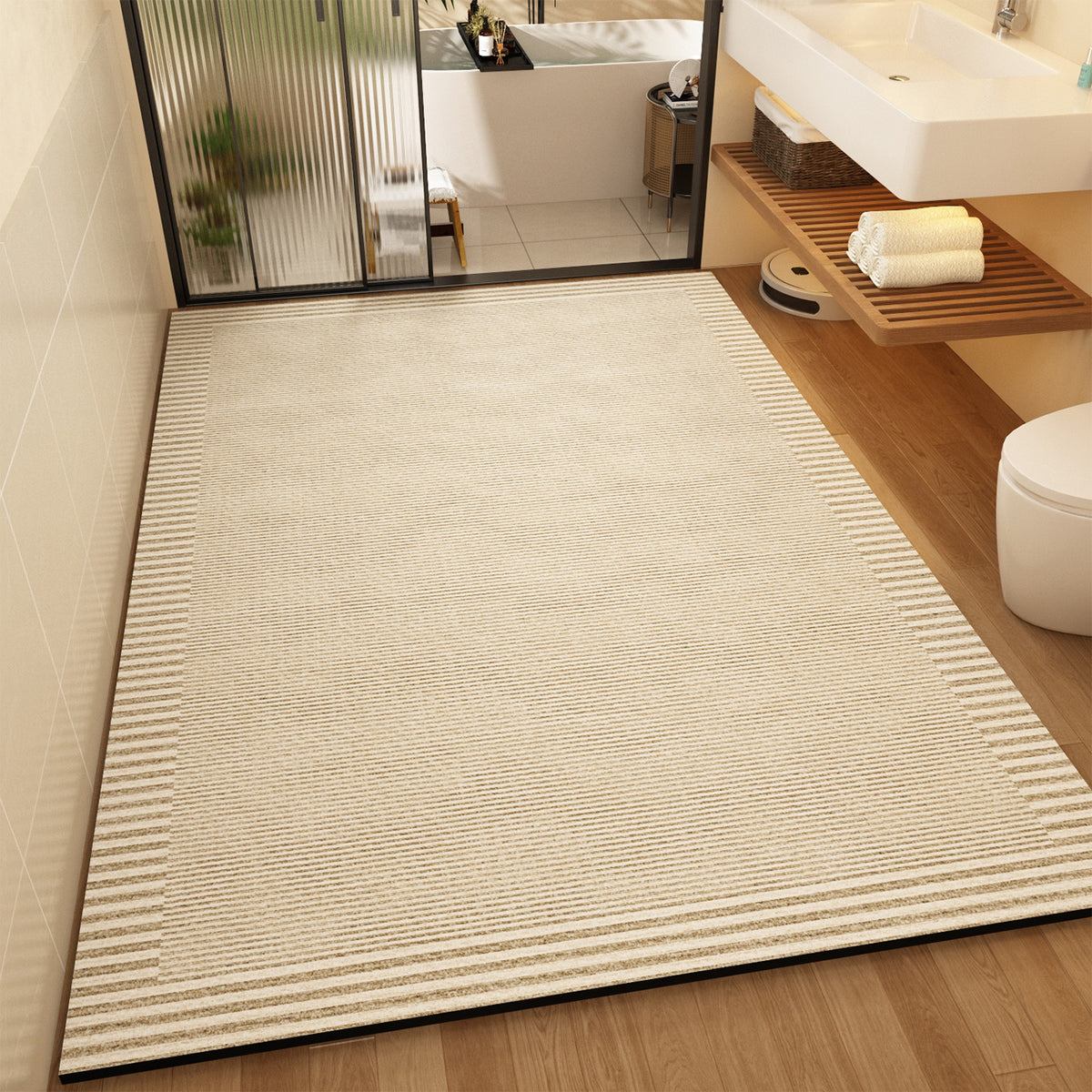 Large Diatomaceous Earth Bath Mat, Super Absorbent Non-Slip Bathroom Floor Mat for Shower, Sink, and Home