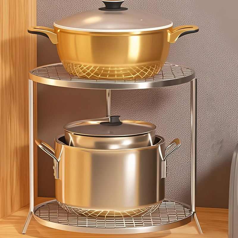 Under Sink Organizer, Pot Rack, Multi-functional Countertop Storage Shelf for Kitchen Cabinets