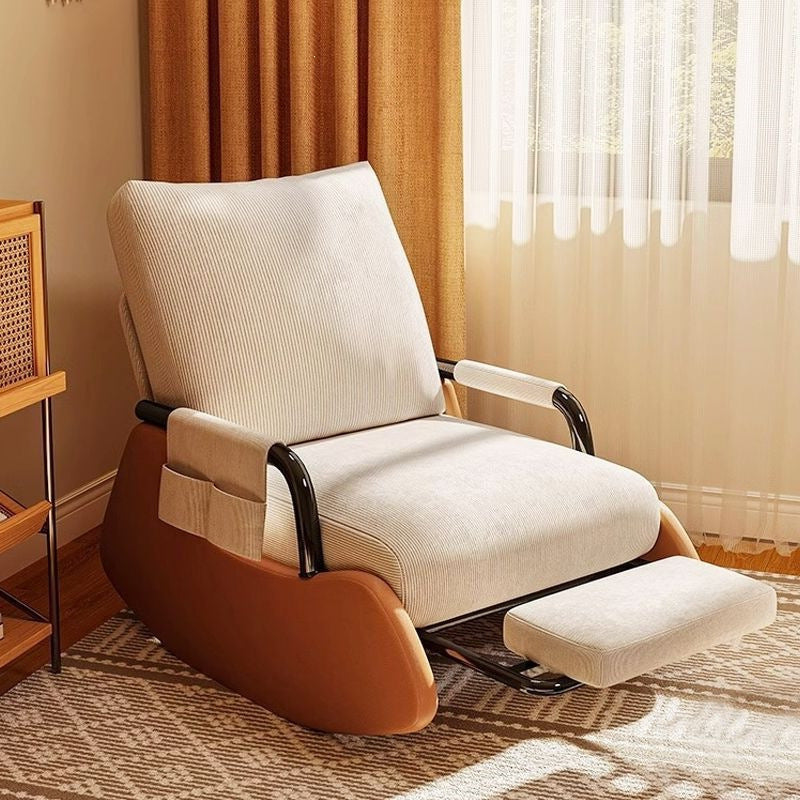 Adjustable Single Recliner Chair with Solid Wood Legs for Living Room Balcony