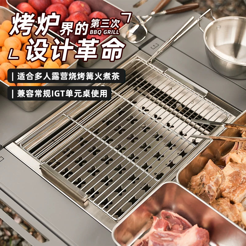 MD-IGT-Plus Multifunctional Stainless Steel Folding Portable Outdoor Camping Grill Rack
