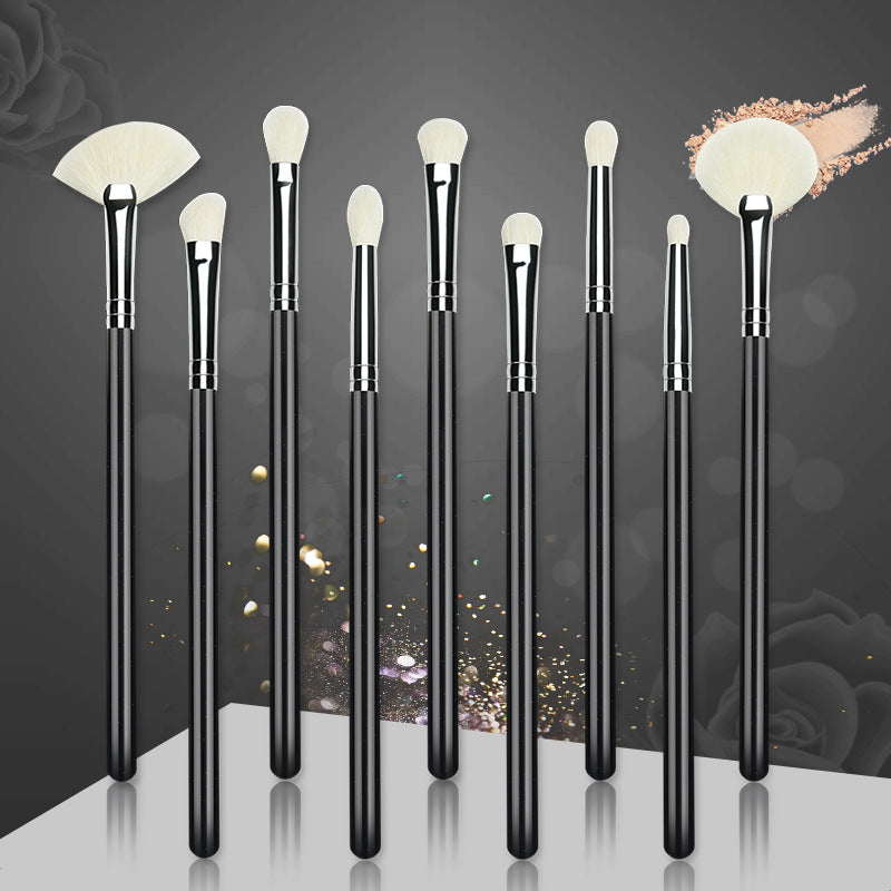 Professional Goat Hair Eyeshadow Brush Set - Portable Eye Makeup Tools