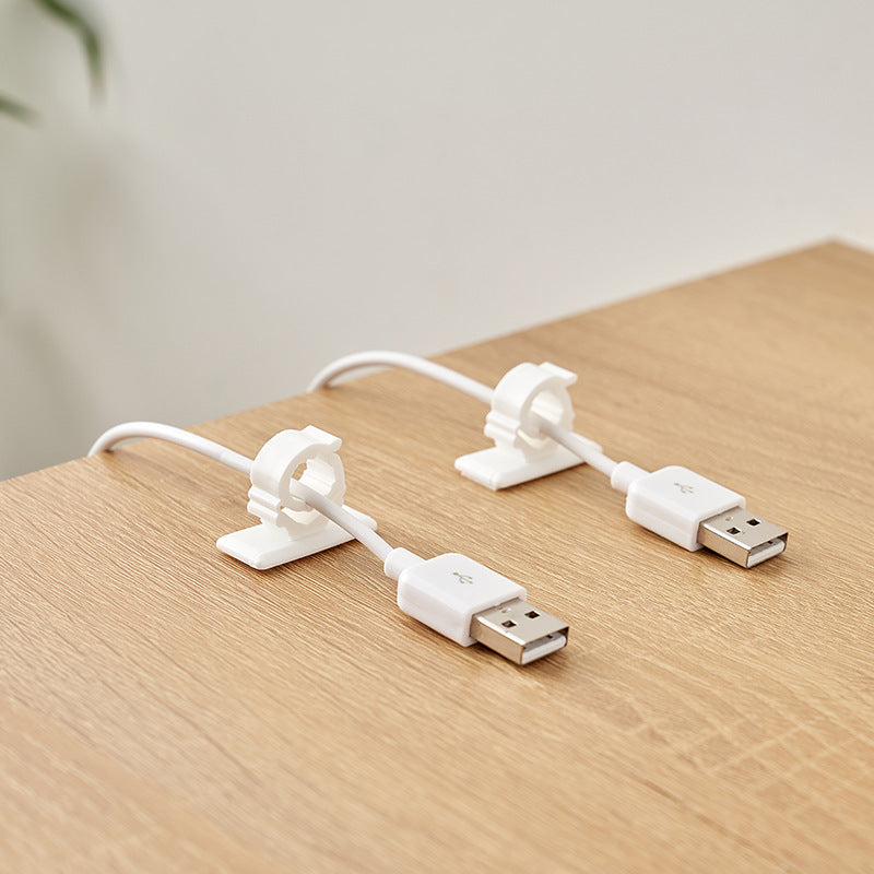 KM.536 Self-Adhesive Cable Clips for Wire Management, Easy Open/Close Plastic Cable Organizer, 4-Pack