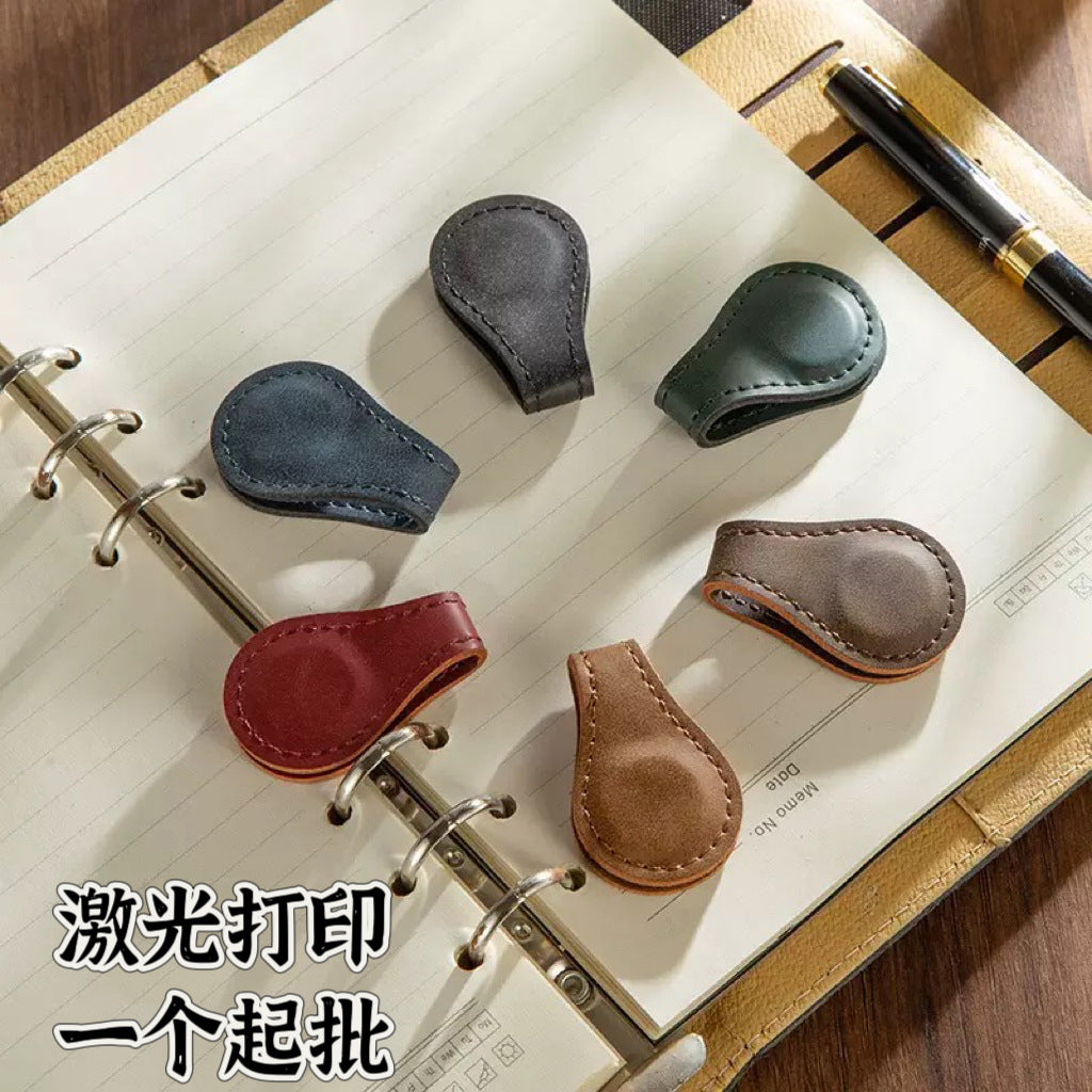 Magnetic Leather Bookmark for Books and Notebooks, Strong Magnet Page Marker Clip