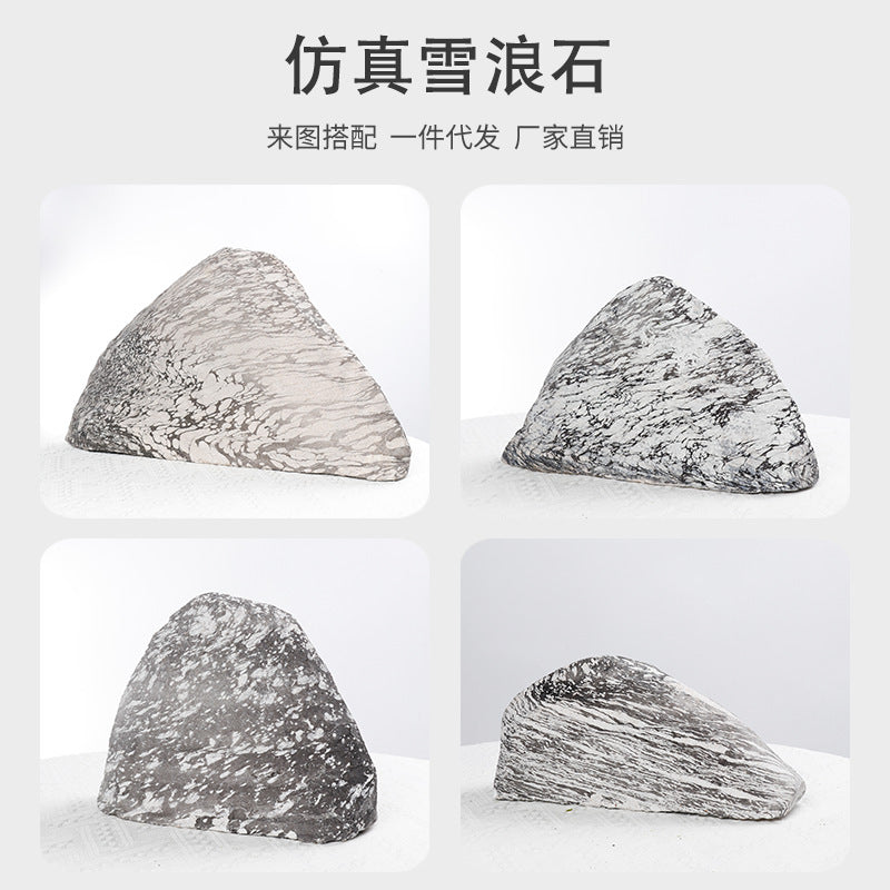 Artificial Snow Wave Rock Garden Decor Landscape Stone for Photography Props and Home Decoration