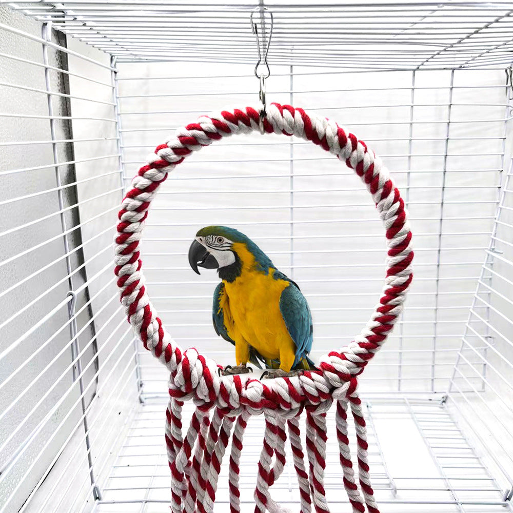 Christmas Theme Parrot Ring Swing Toy for Bird Cage Decoration