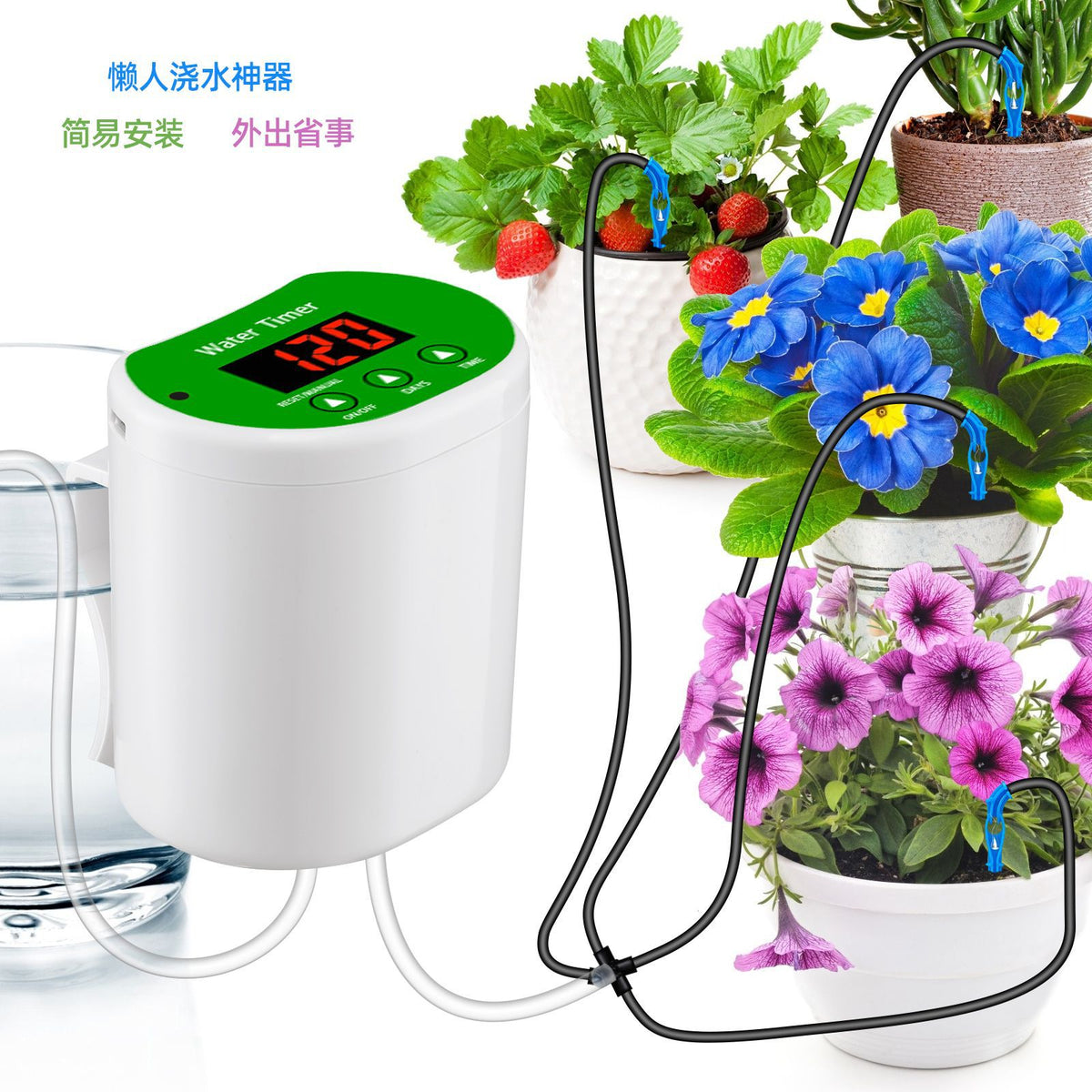 Smart Automatic Plant Watering System with Timer for Potted Plants and Home Greenery