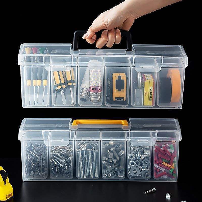 Portable Household Hardware Tool Storage Box with Compartments