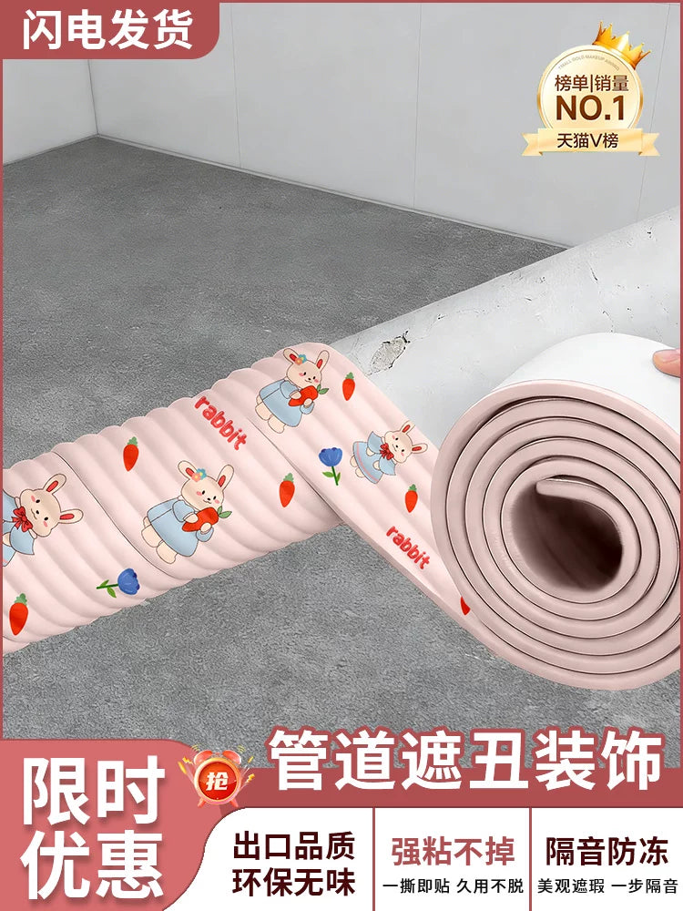 Self-Adhesive Soundproof Pipe Wrap for Decorative Concealment and Insulation